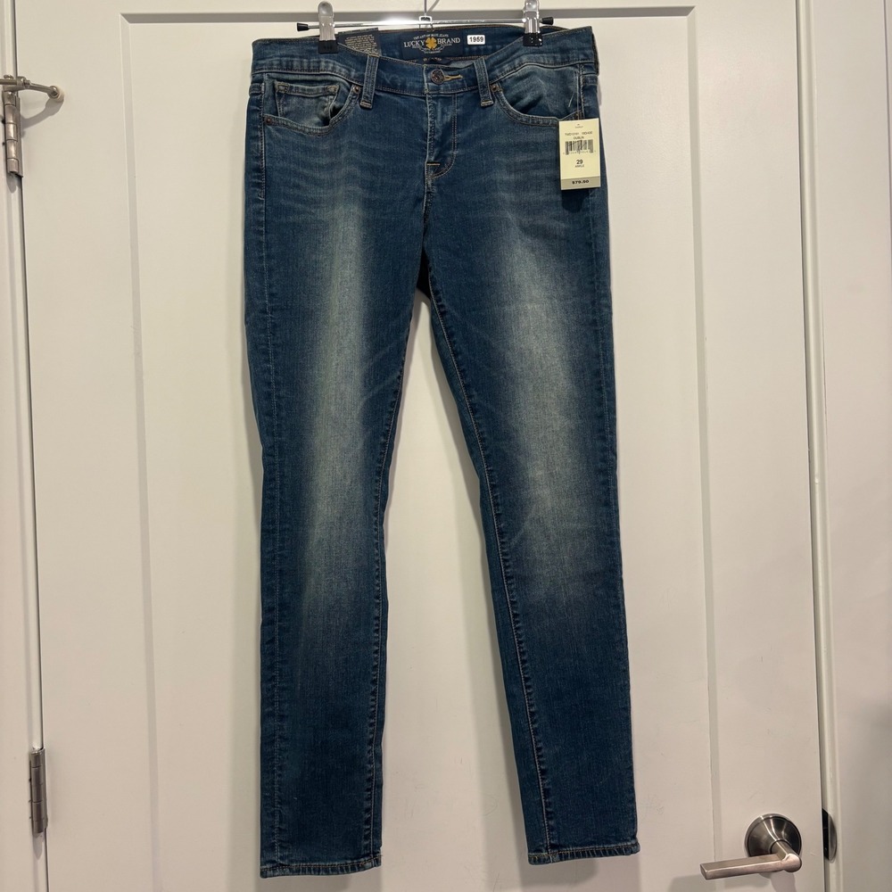 Lucky Brand Charlie Skinny Jeans Dublin Blue Low Rise Slim Fit Ankle‎ 8/29 NEW